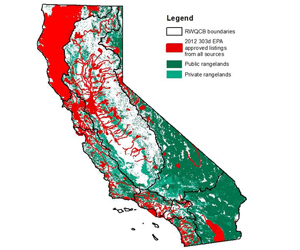 Map of California Water Quality Impairments